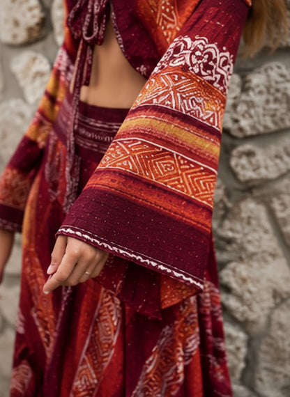 Boho Paisley Two-Piece Maxi Set