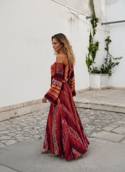 Boho Paisley Two-Piece Maxi Set