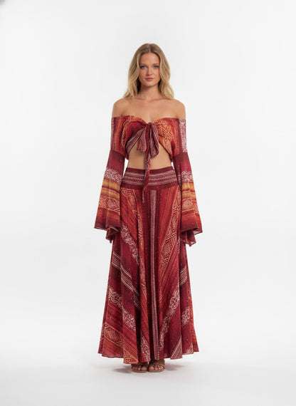 Boho Paisley Two-Piece Maxi Set
